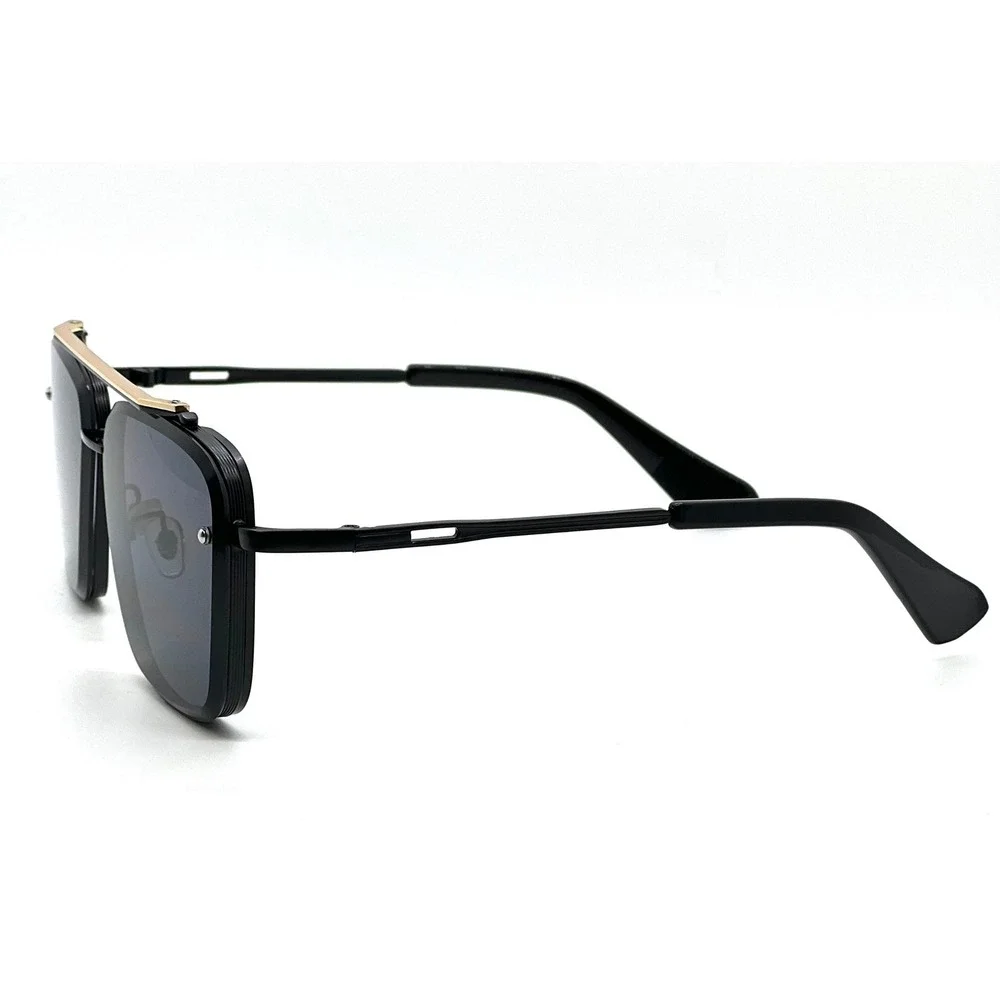 Aviator Sunglasses Square Frame Gold Bar Accents Fashion Sun Glasses Street Wear